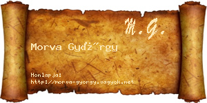 Morva György névjegykártya
